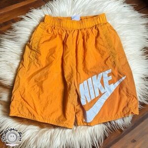 Nike Sportswear Woven Flow Shorts Boys Large Orange Nylon (Like New)